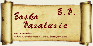 Boško Masalušić vizit kartica